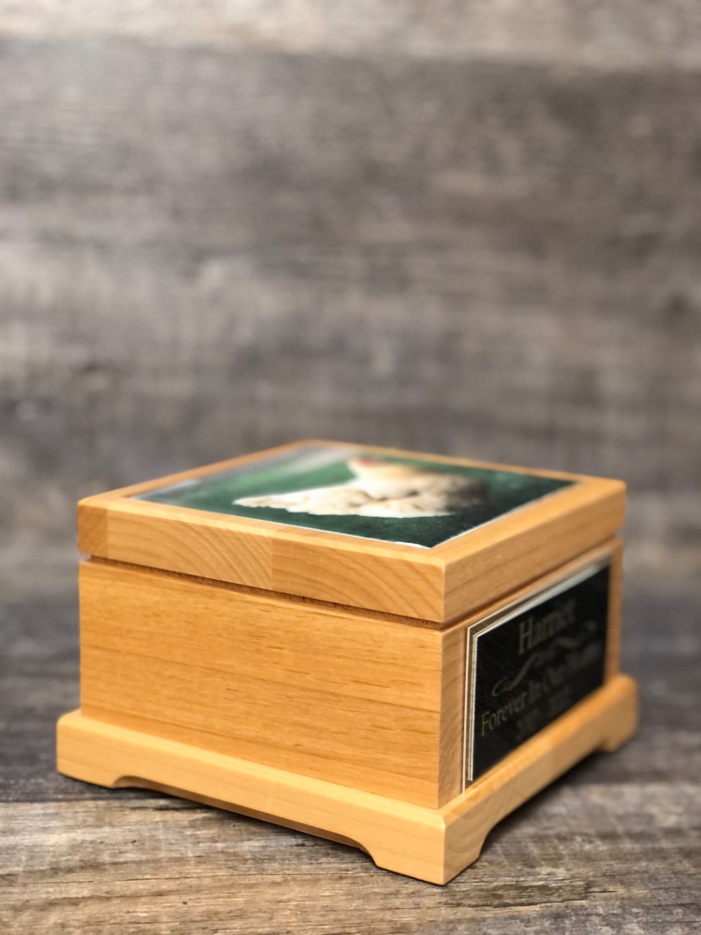 Hen Urn Small Animal Pet Urn Chicken Rooster Duck Urn Pet Memorial Keepsake Box Cremation Urn Custom Photo Tile & Engraved Tag To 25lbs