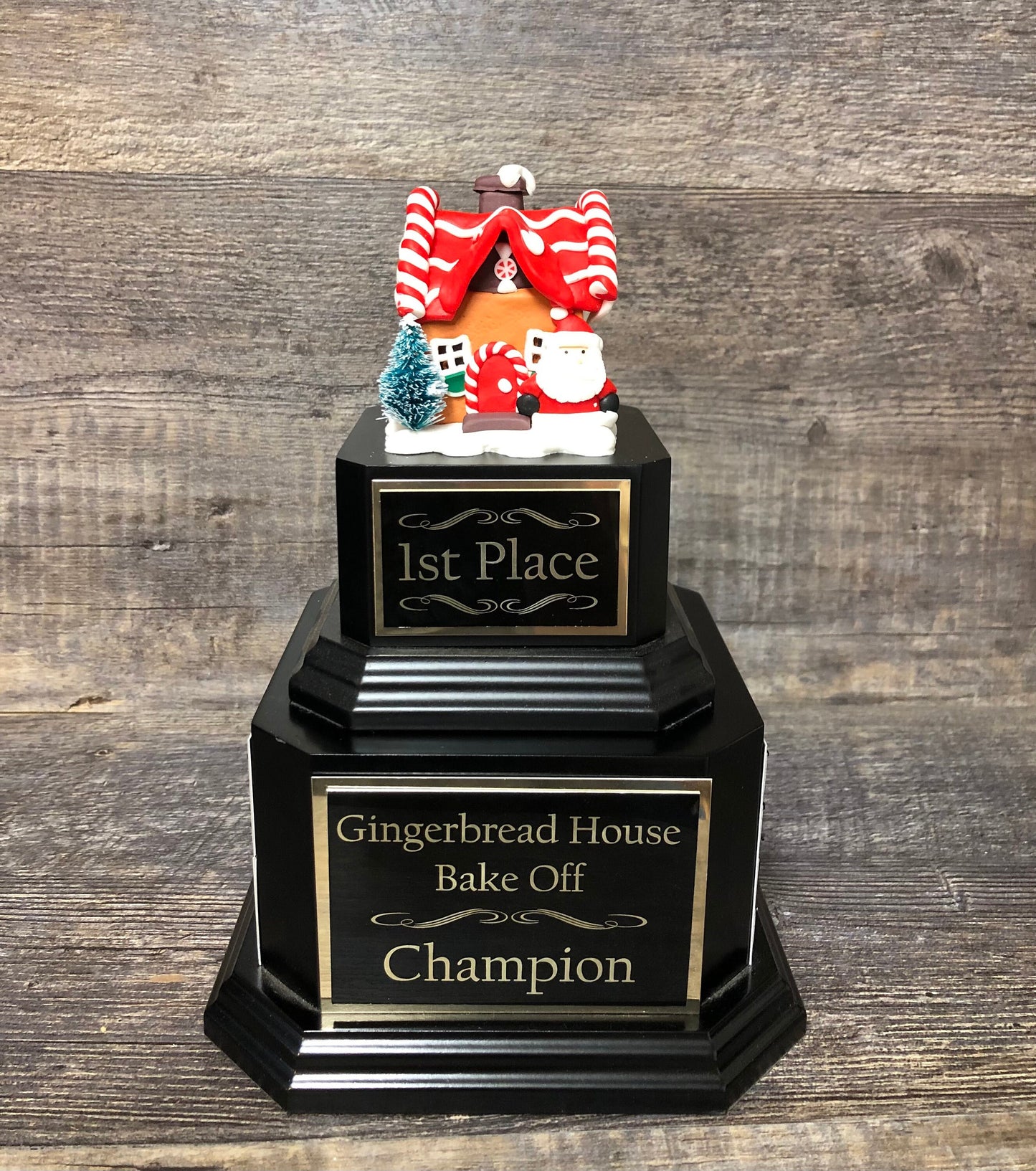 Gingerbread House Trophy Perpetual Christmas SANTA Cookie Decorating Bake Off Ugly Sweater Trophy Christmas Holiday Party Christmas Decor