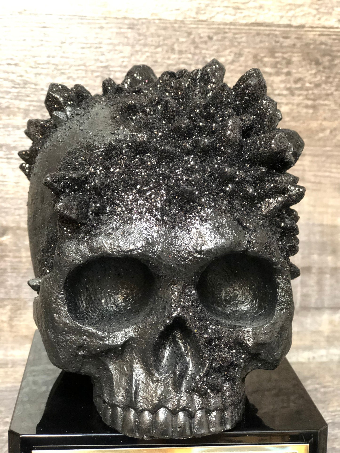 Halloween Trophy Skull Black "Crystals" & Glitter Costume Contest Winner Pumpkin Carving Halloween Decor Dia De Los Muertos