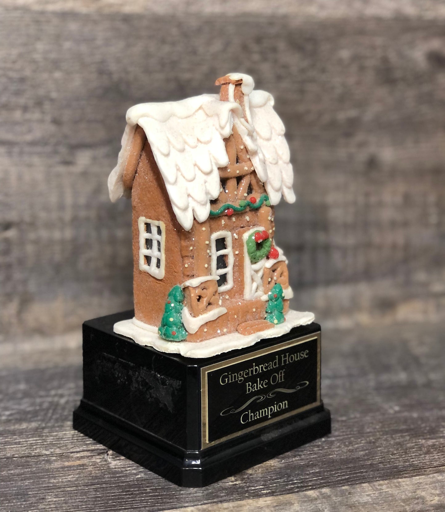Gingerbread House Trophy Cookie Bake Off Trophy 9" Ugly Sweater Pretzel House Trophy Christmas Holiday Party Cookie Santa Christmas Decor