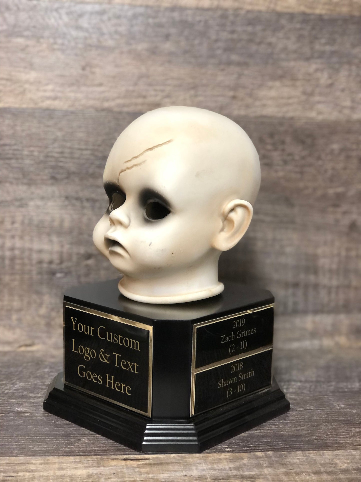 Halloween Trophy Perpetual XL Creepy Doll Head Trophy Costume Contest Scariest Costume Best Costume Dia De Los Muertos Halloween Decor Skull