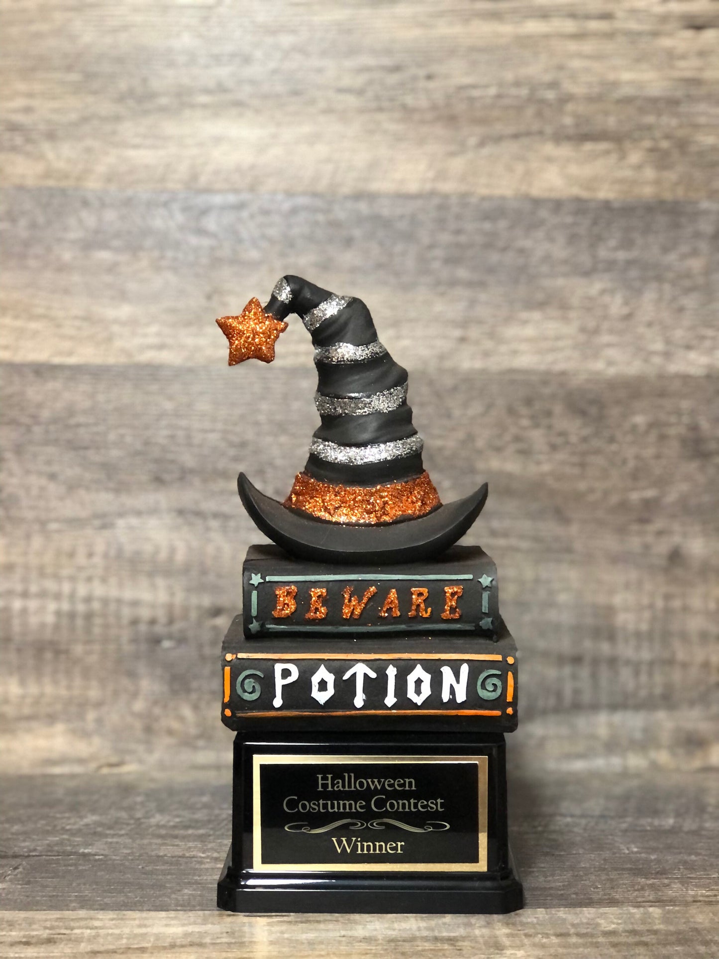 Halloween Trophy Witches Hat & Books Trunk Or Treat Trophy Best Costume Winner Pumpkin Carving Contest Pumpkin Trophy Halloween Decor