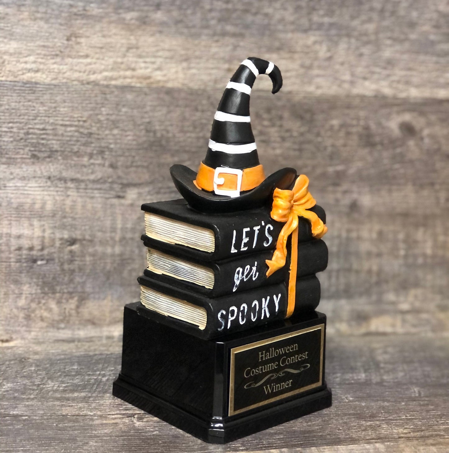 Halloween Trophy Witches Hat & Books Trunk Or Treat Trophy Best Costume Winner Pumpkin Carving Contest Pumpkin Trophy Halloween Decor