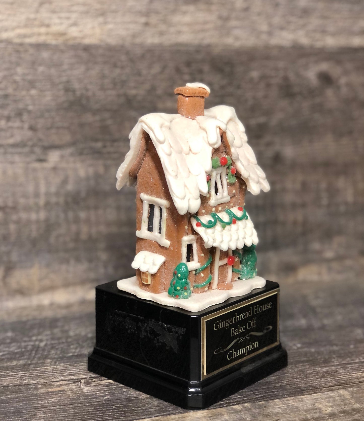 Gingerbread House Trophy Cookie Bake Off Trophy 9" Ugly Sweater Pretzel House Trophy Christmas Holiday Party Cookie Santa Christmas Decor