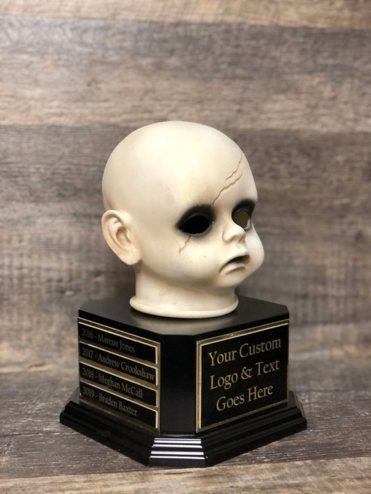 Halloween Trophy Perpetual XL Creepy Doll Head Trophy Costume Contest Scariest Costume Best Costume Dia De Los Muertos Halloween Decor Skull