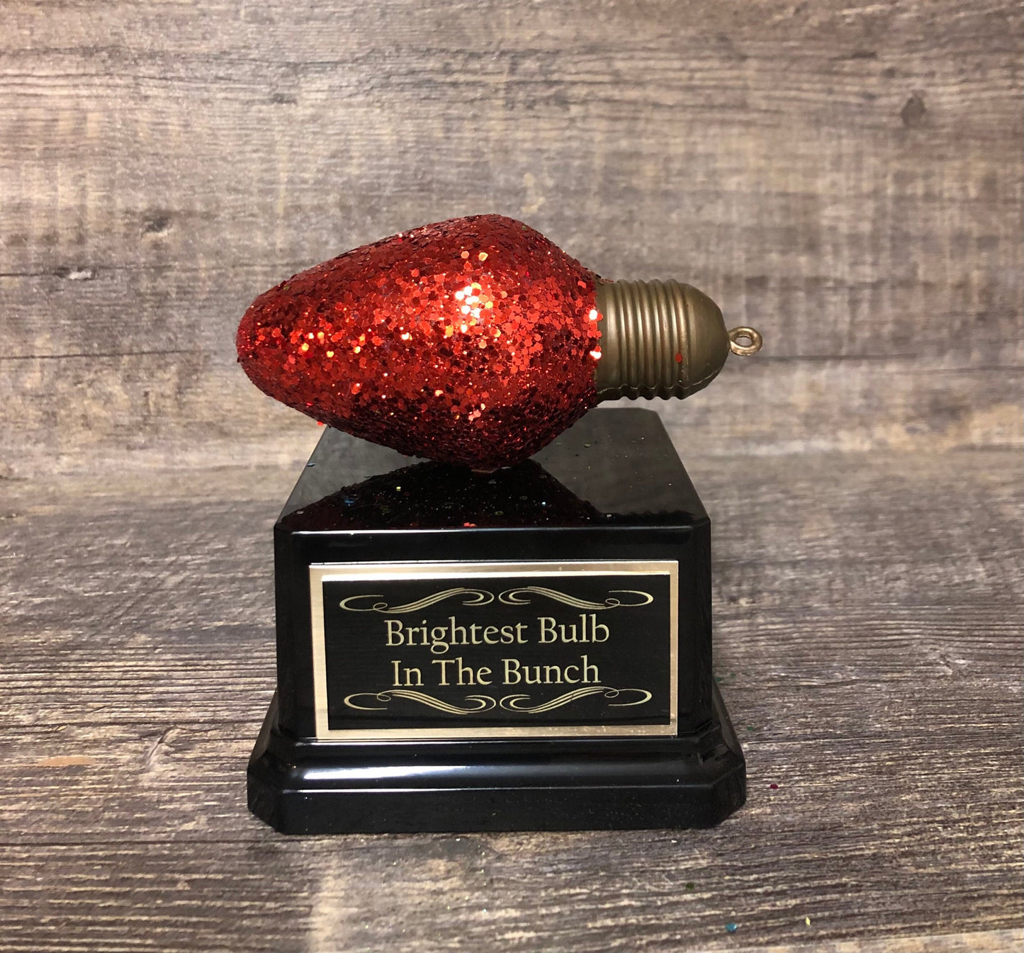 Mini Best Decorated House Christmas Lights Trophy Neighborhood Brightest Bulb In The Bunch Ugly Sweater Christmas Trivia Party Ornament