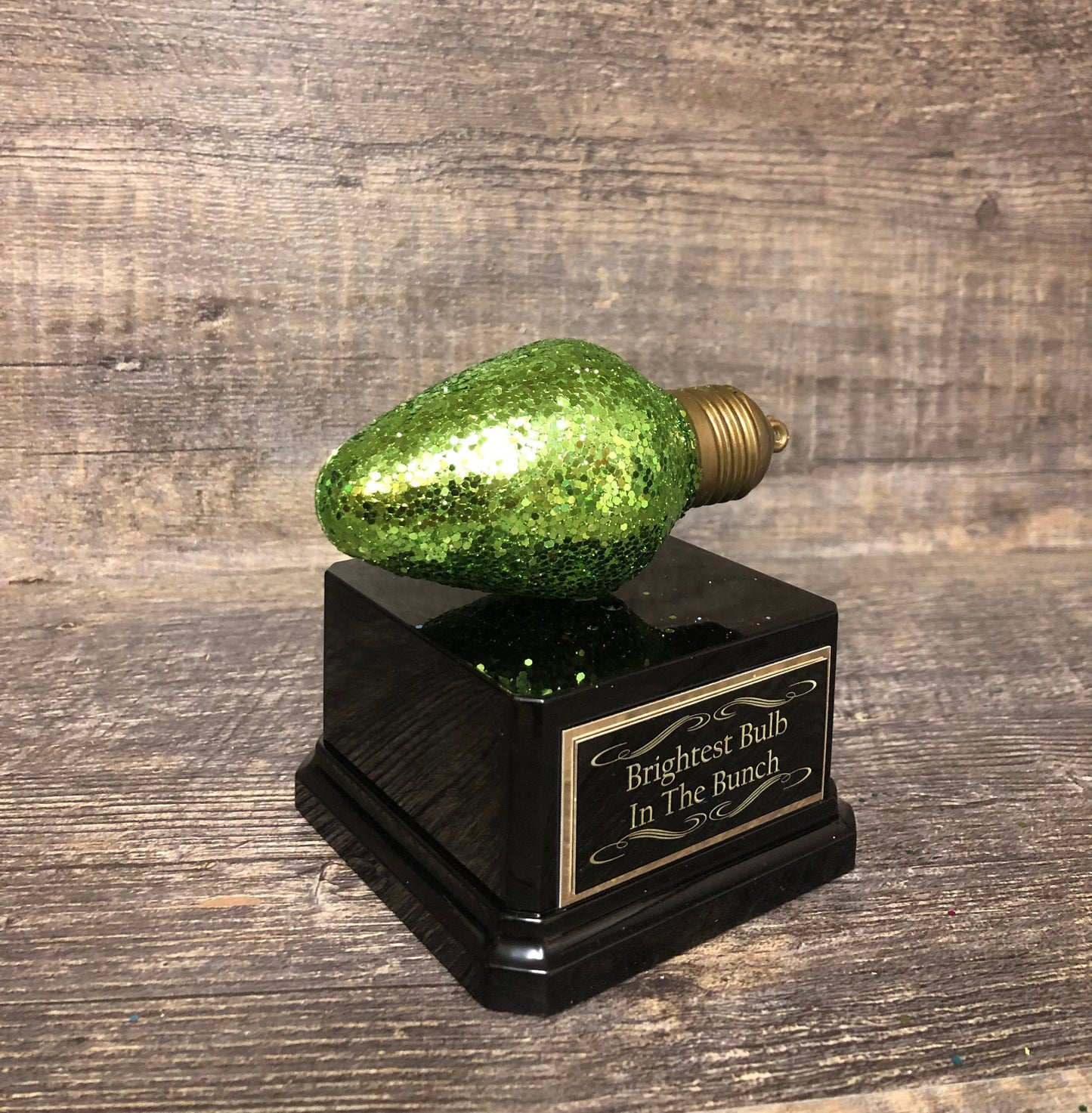 Mini Best Decorated House Christmas Lights Trophy Neighborhood Brightest Bulb In The Bunch Ugly Sweater Christmas Trivia Party Ornament