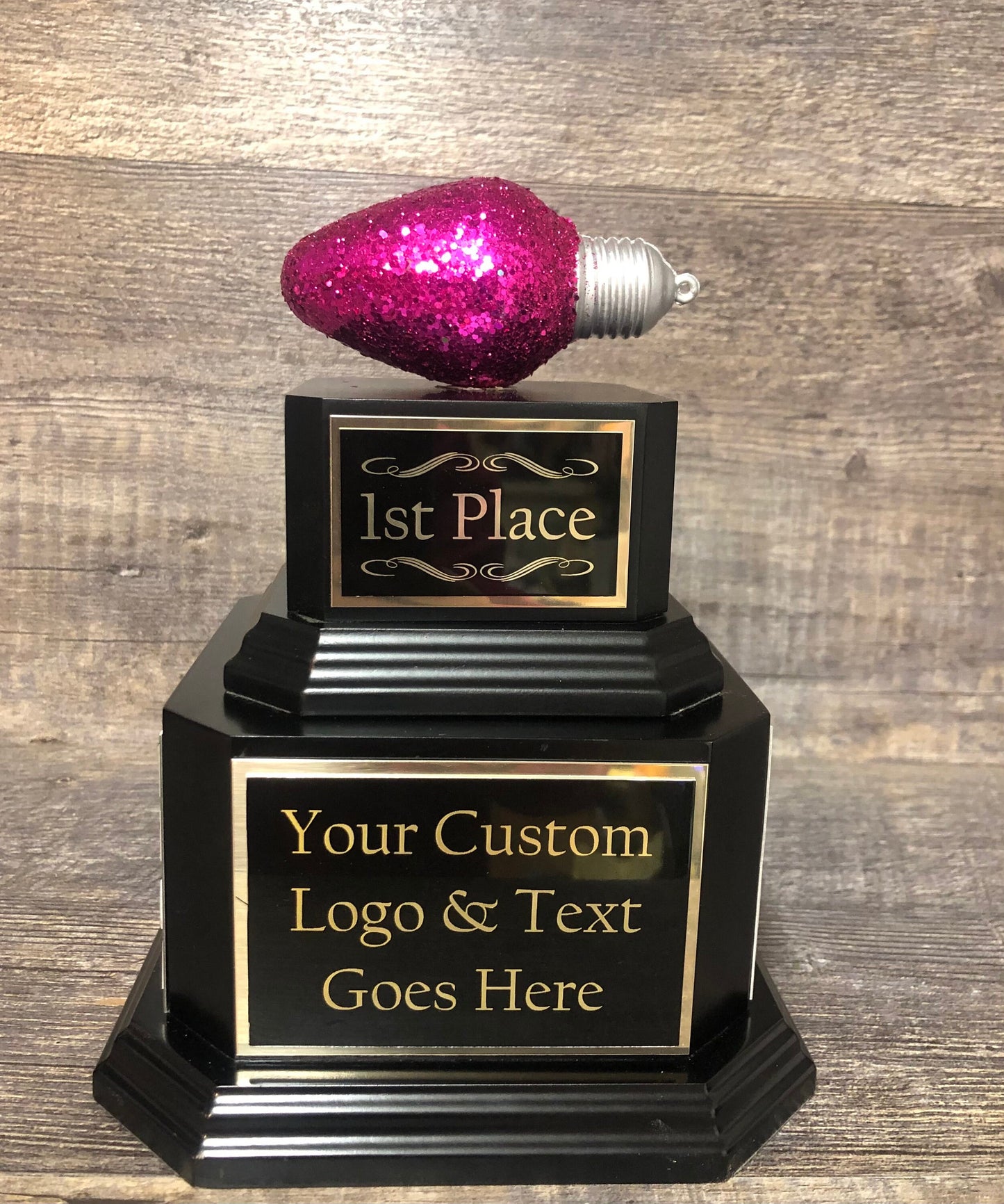Christmas Trophy Best Holiday Lights Brightest Bulb In The Bunch Decorated House or Office Neighborhood Christmas Perpetual Ugly Sweater
