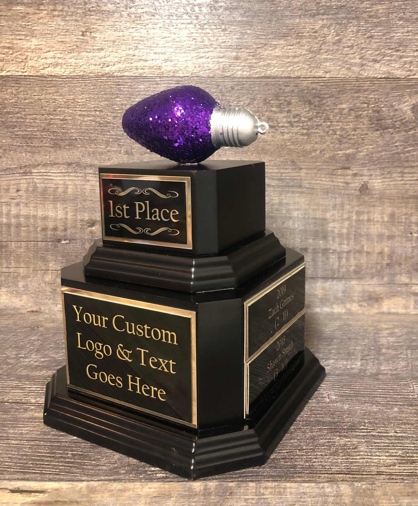 Christmas Trophy Best Holiday Lights Brightest Bulb In The Bunch Decorated House or Office Neighborhood Christmas Perpetual Ugly Sweater