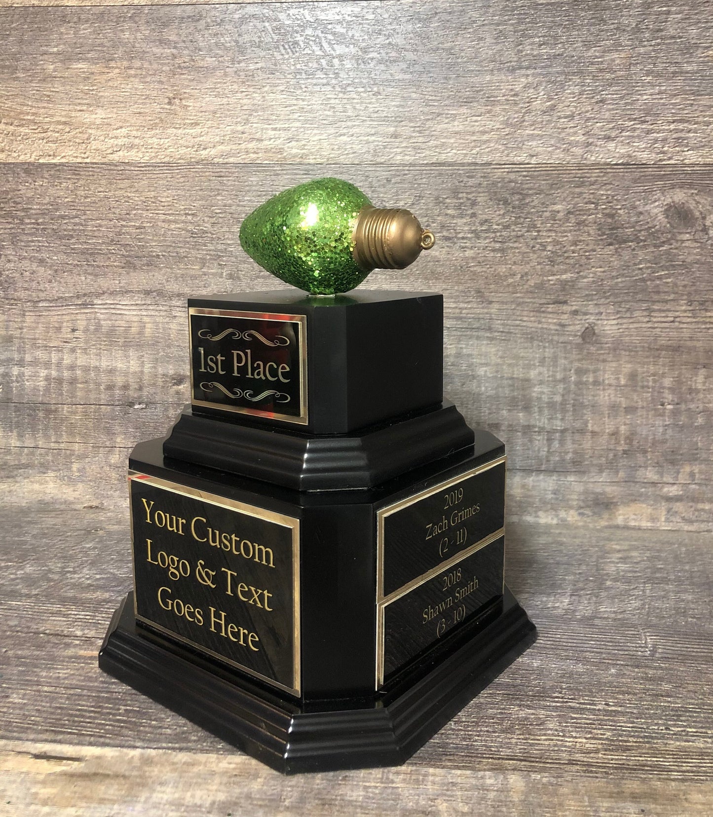 Christmas Trophy Best Holiday Lights Brightest Bulb In The Bunch Decorated House or Office Neighborhood Christmas Perpetual Ugly Sweater