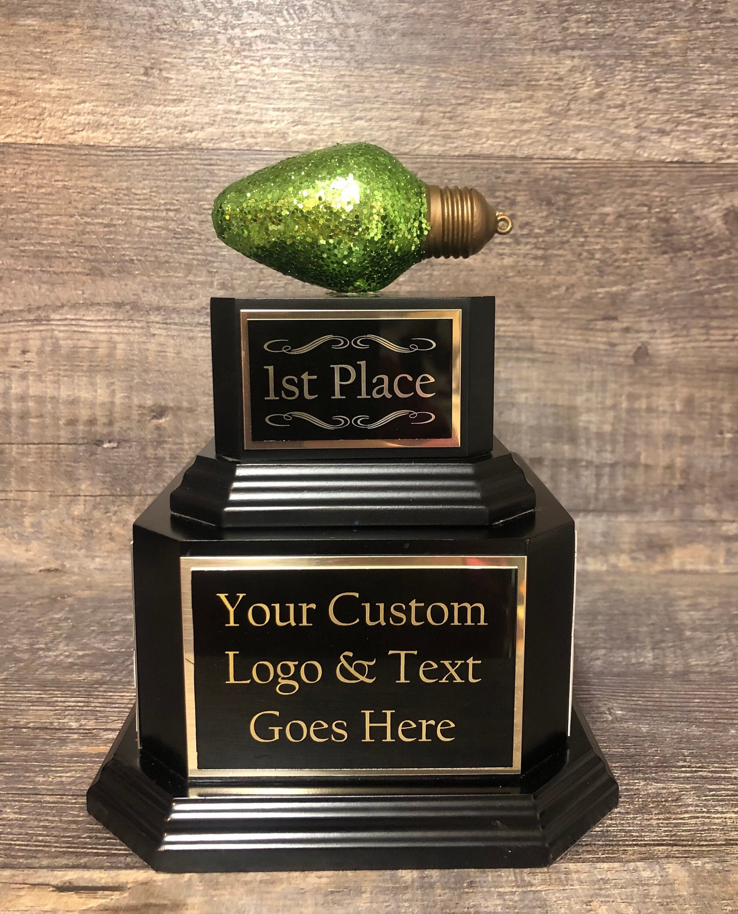 Christmas Trophy Best Holiday Lights Brightest Bulb In The Bunch Decorated House or Office Neighborhood Christmas Perpetual Ugly Sweater