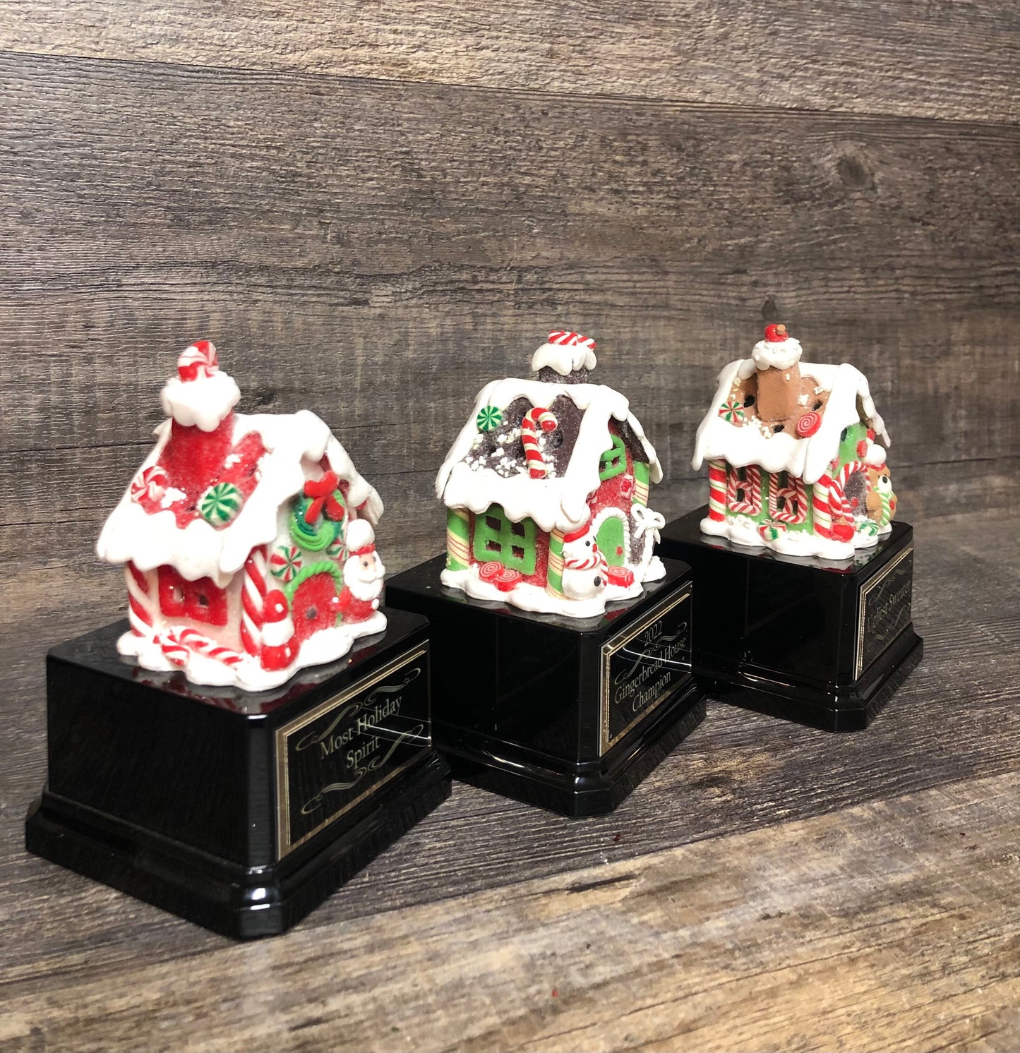 Gingerbread House Trophy Set Of 3 Christmas Cookie Decorating Champion Bake Off Competition Trophy Ugly Sweater Trophy Contest Award Winner
