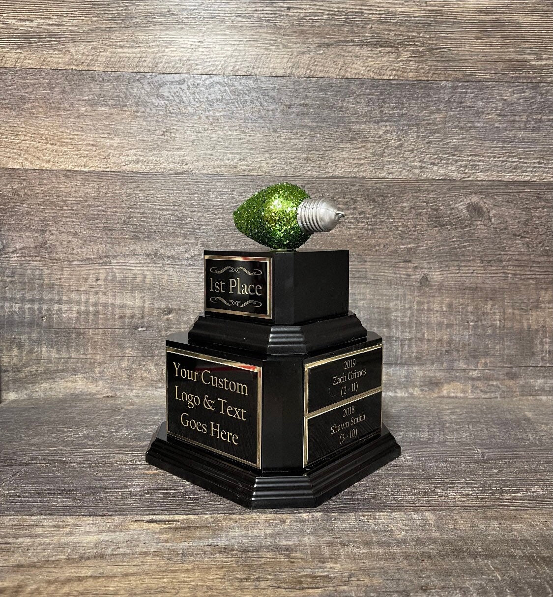 Best Decorated House Christmas Holiday Lights Trophy Neighborhood Christmas Glitter Light Bulb Ornament Perpetual Ugly Sweater Holiday Party