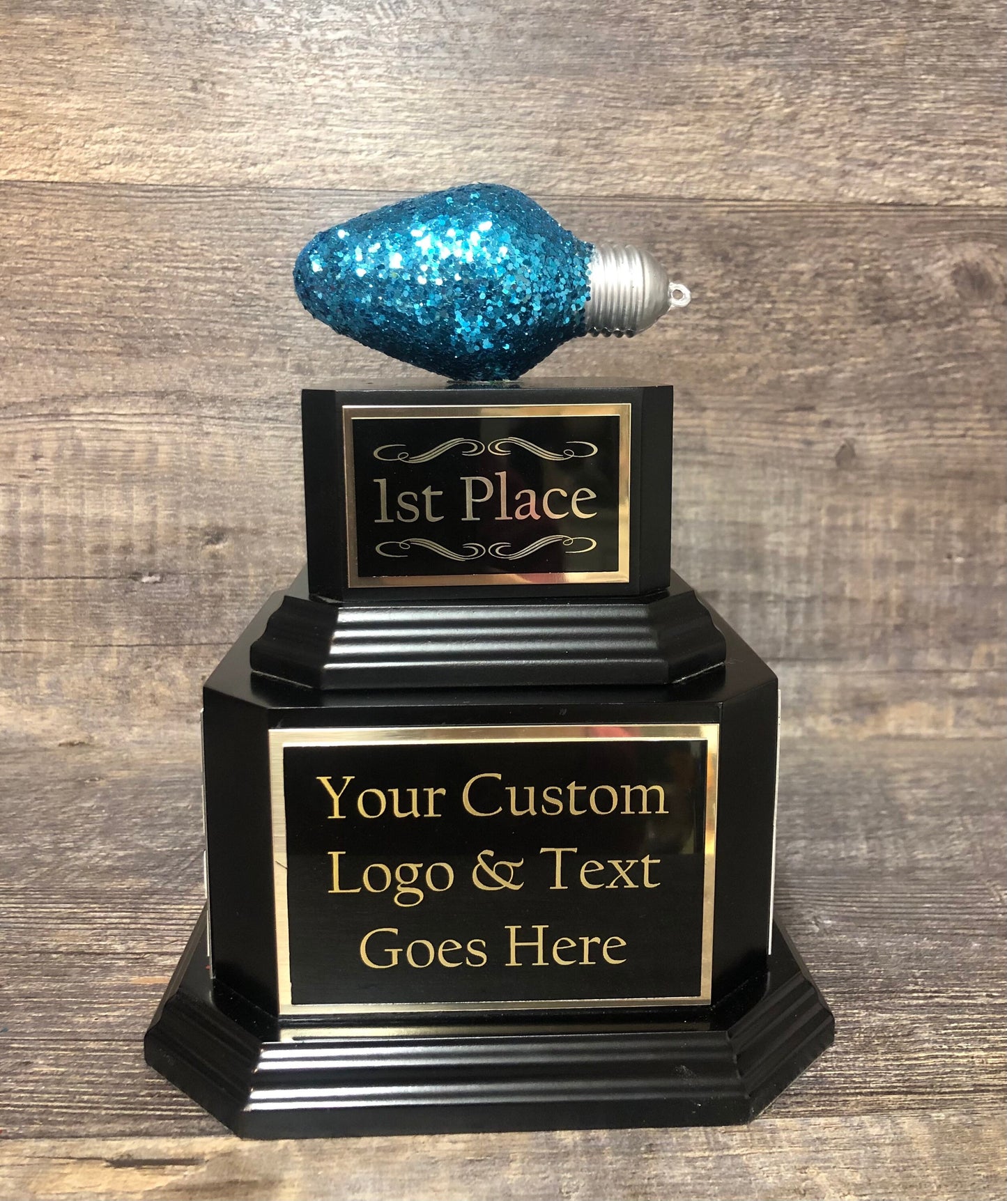 Christmas Trophy Best Holiday Lights Brightest Bulb In The Bunch Decorated House or Office Neighborhood Christmas Perpetual Ugly Sweater
