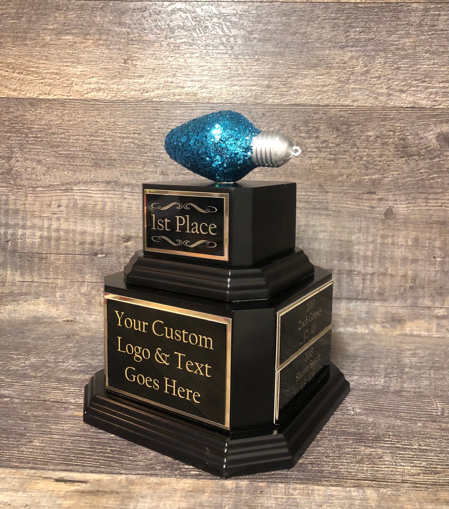 Christmas Trophy Best Holiday Lights Brightest Bulb In The Bunch Decorated House or Office Neighborhood Christmas Perpetual Ugly Sweater