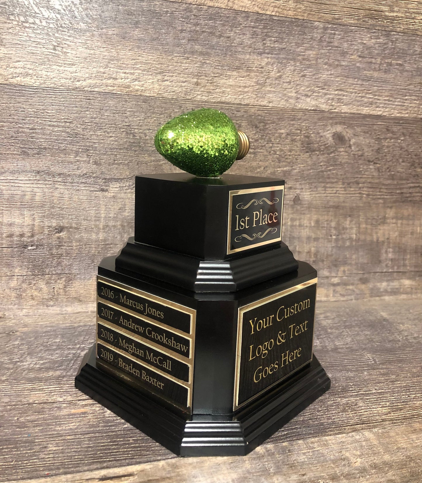 Christmas Trophy Best Holiday Lights Brightest Bulb In The Bunch Decorated House or Office Neighborhood Christmas Perpetual Ugly Sweater