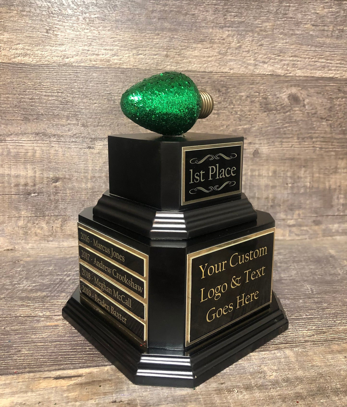 Christmas Trophy Best Holiday Lights Brightest Bulb In The Bunch Decorated House or Office Neighborhood Christmas Perpetual Ugly Sweater