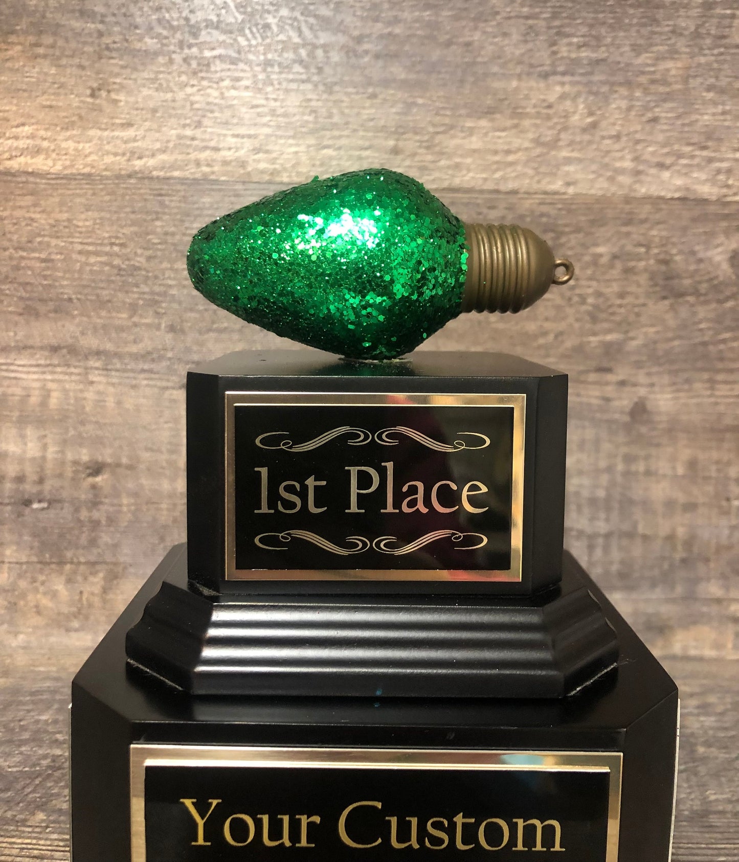 Christmas Trophy Best Holiday Lights Brightest Bulb In The Bunch Decorated House or Office Neighborhood Christmas Perpetual Ugly Sweater