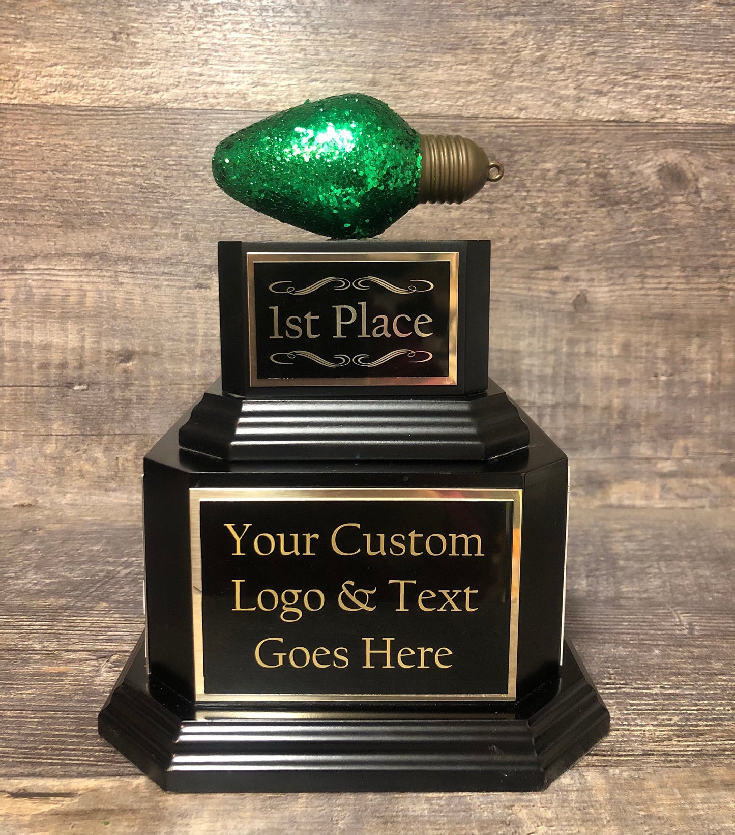 Christmas Trophy Best Holiday Lights Brightest Bulb In The Bunch Decorated House or Office Neighborhood Christmas Perpetual Ugly Sweater