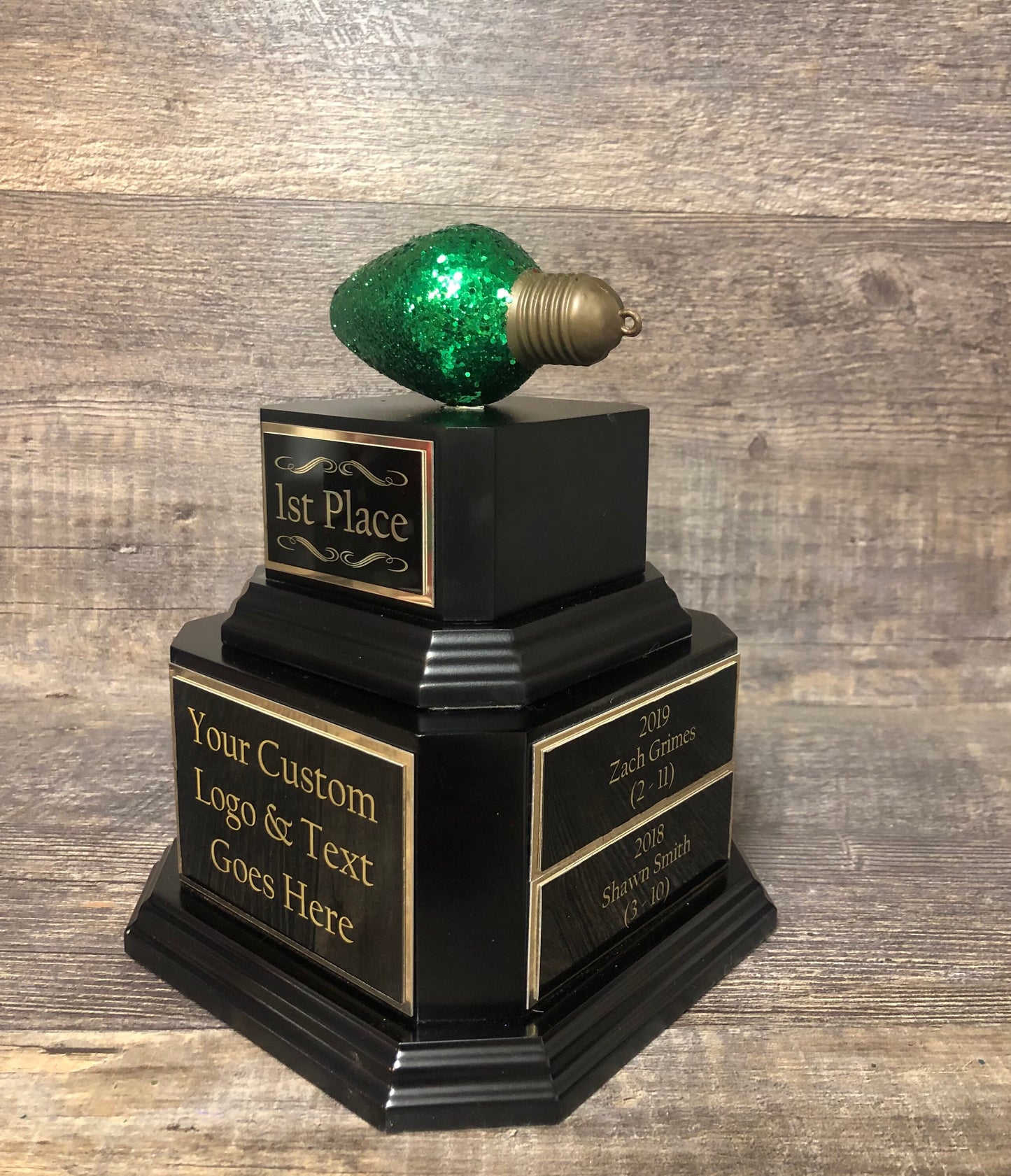 Christmas Trophy Best Holiday Lights Brightest Bulb In The Bunch Decorated House or Office Neighborhood Christmas Perpetual Ugly Sweater