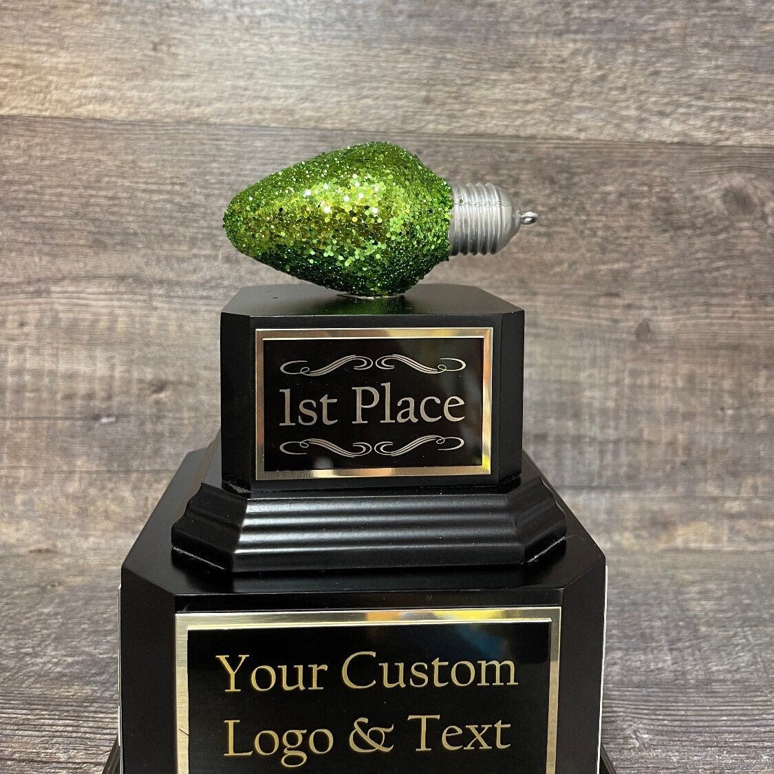 Best Decorated House Christmas Holiday Lights Trophy Neighborhood Christmas Glitter Light Bulb Ornament Perpetual Ugly Sweater Holiday Party