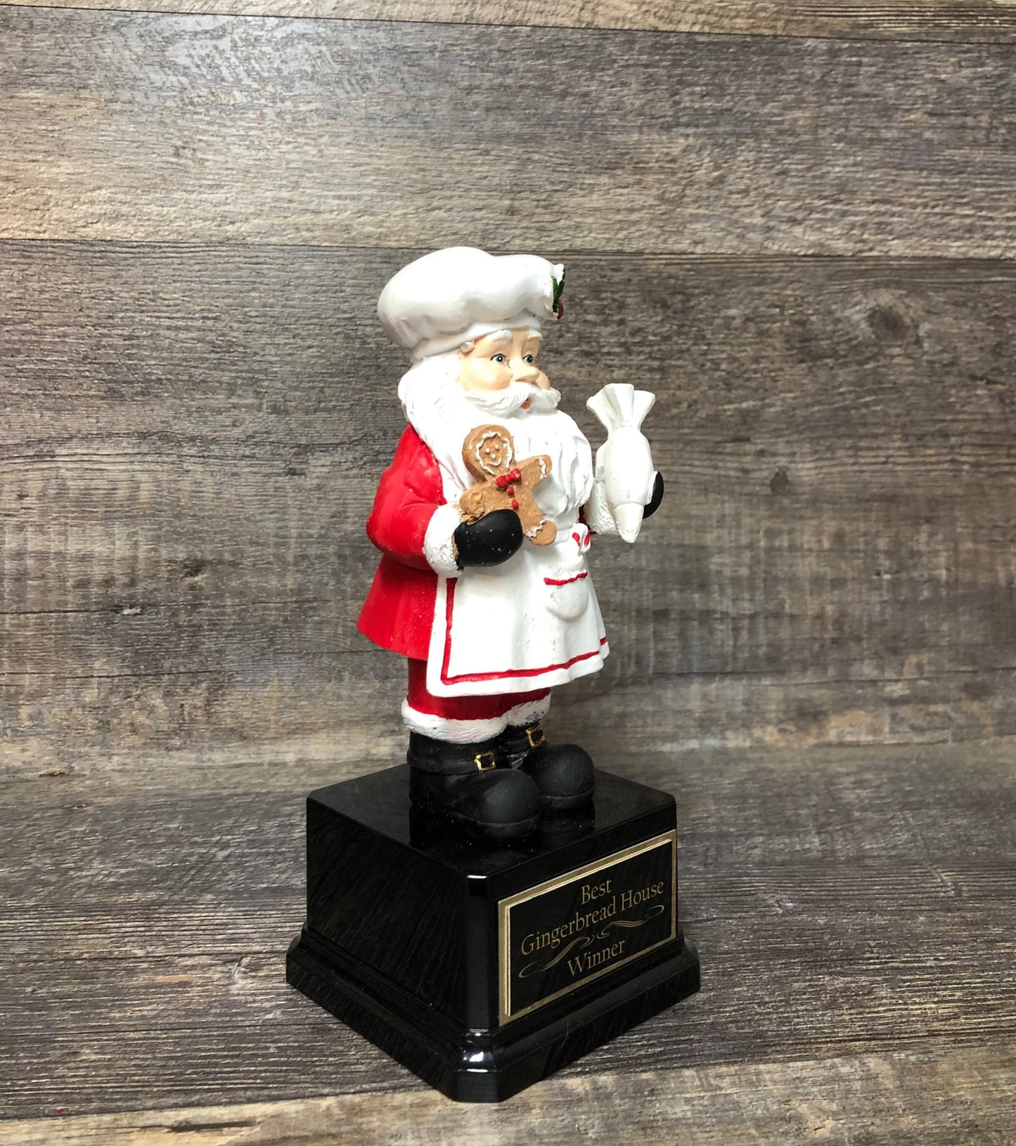 Gingerbread Cookie Bake Off Christmas Trophy Contest Decorating Winner Baker Santa Claus Gingerbread House Christmas Decor Ugly Sweater