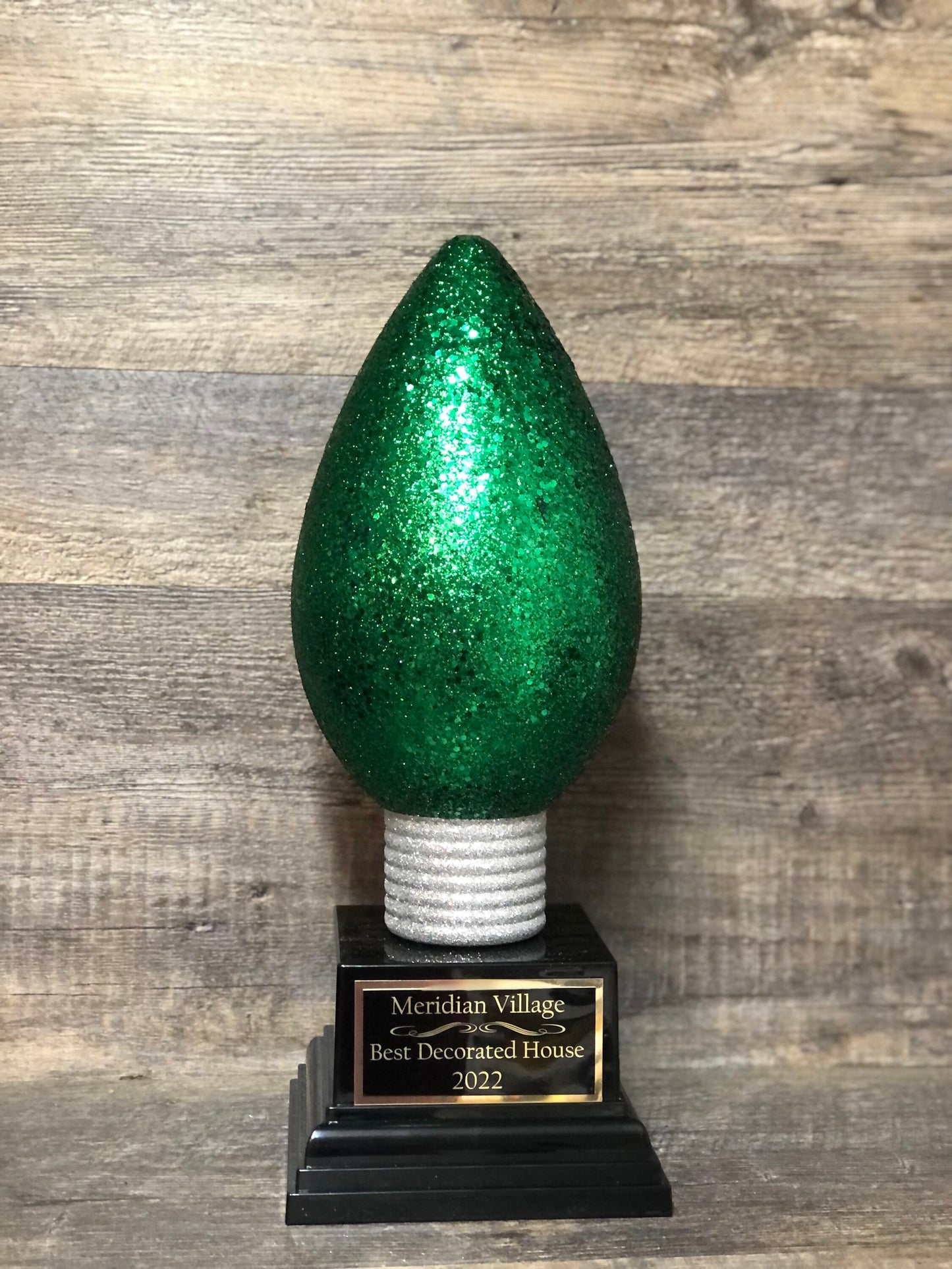 Best Decorated House Christmas Lights Trophy Neighborhood XL Christmas Light Bulb Ornament Ugly Sweater Christmas Holiday Party