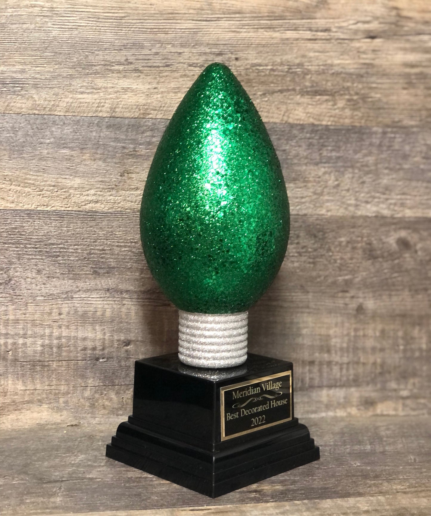 Best Decorated House Christmas Lights Trophy Neighborhood XL Christmas Light Bulb Ornament Ugly Sweater Christmas Holiday Party
