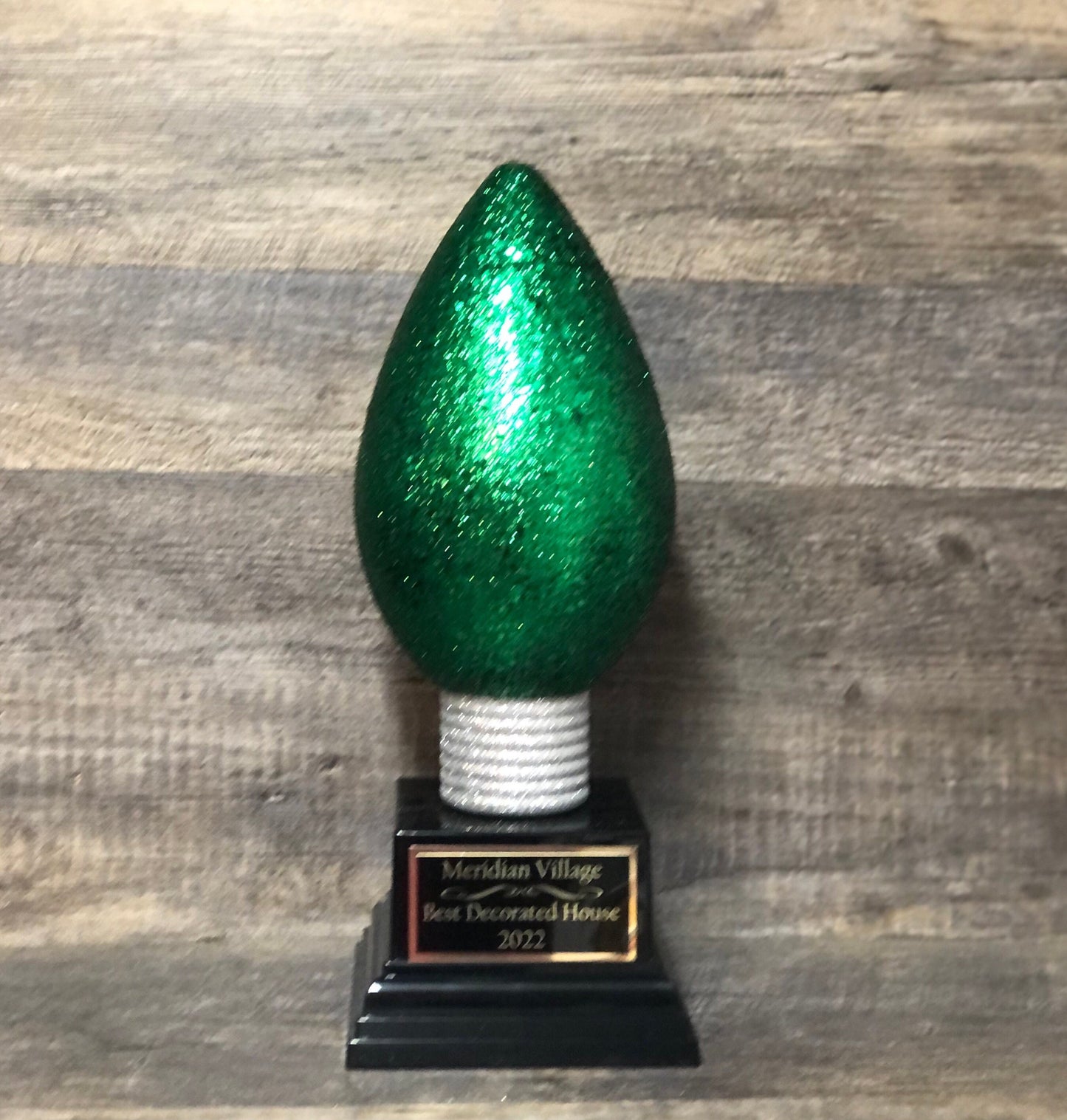 Best Decorated House Christmas Lights Trophy Neighborhood XL Christmas Light Bulb Ornament Ugly Sweater Christmas Holiday Party