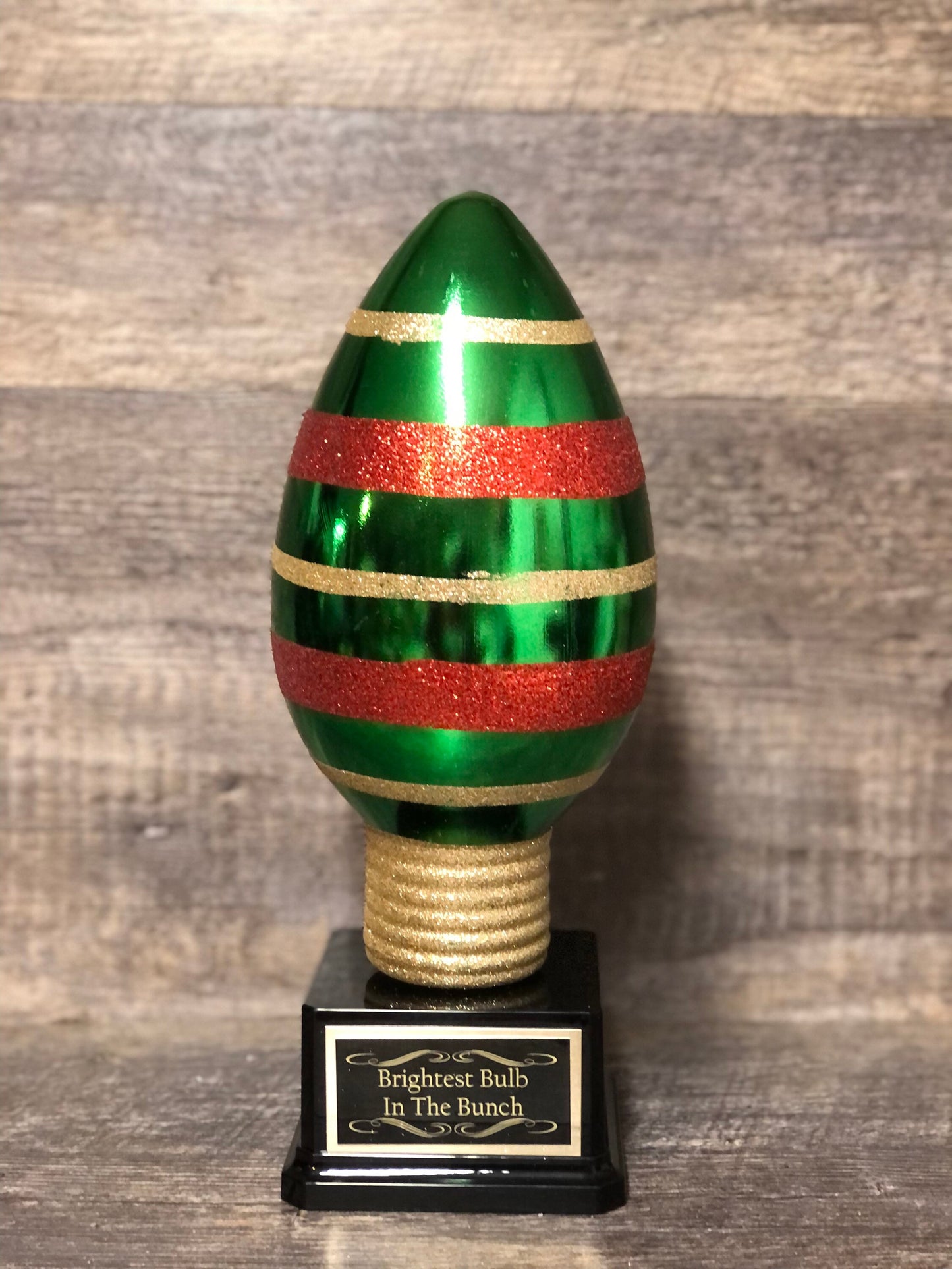 Best Decorated House Christmas Lights Trophy Neighborhood Christmas Light Bulb Glittered Ornament Ugly Sweater Christmas Holiday Party