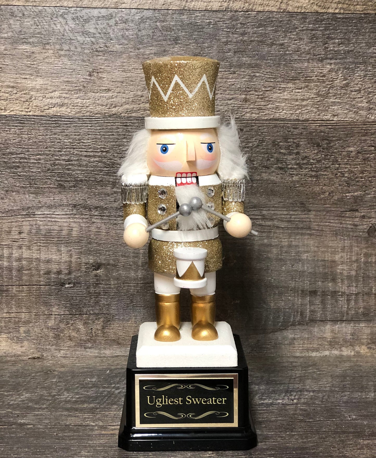 Ugliest Ugly Sweater Contest Christmas Trophy Party Door Decorating Trophy Winner GOLD Nutcracker Cookie Bake Off Holiday Christmas Decor
