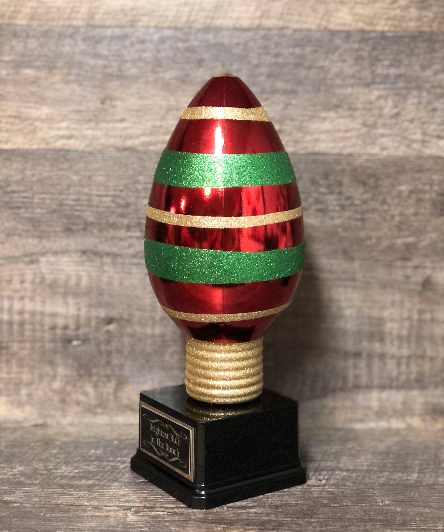 Best Decorated House Christmas Lights Trophy Neighborhood Christmas Light Bulb Glittered Ornament Ugly Sweater Christmas Holiday Party