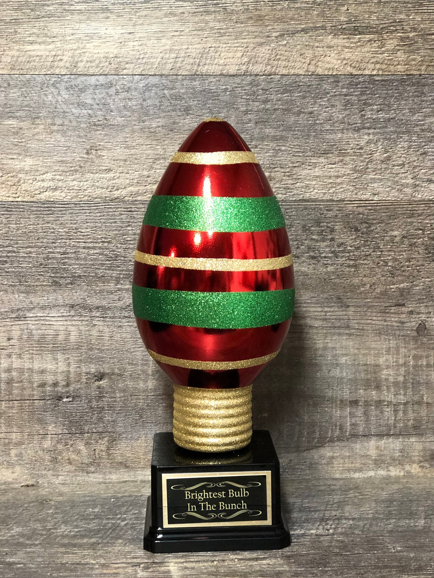 Best Decorated House Christmas Lights Trophy Neighborhood Christmas Light Bulb Glittered Ornament Ugly Sweater Christmas Holiday Party