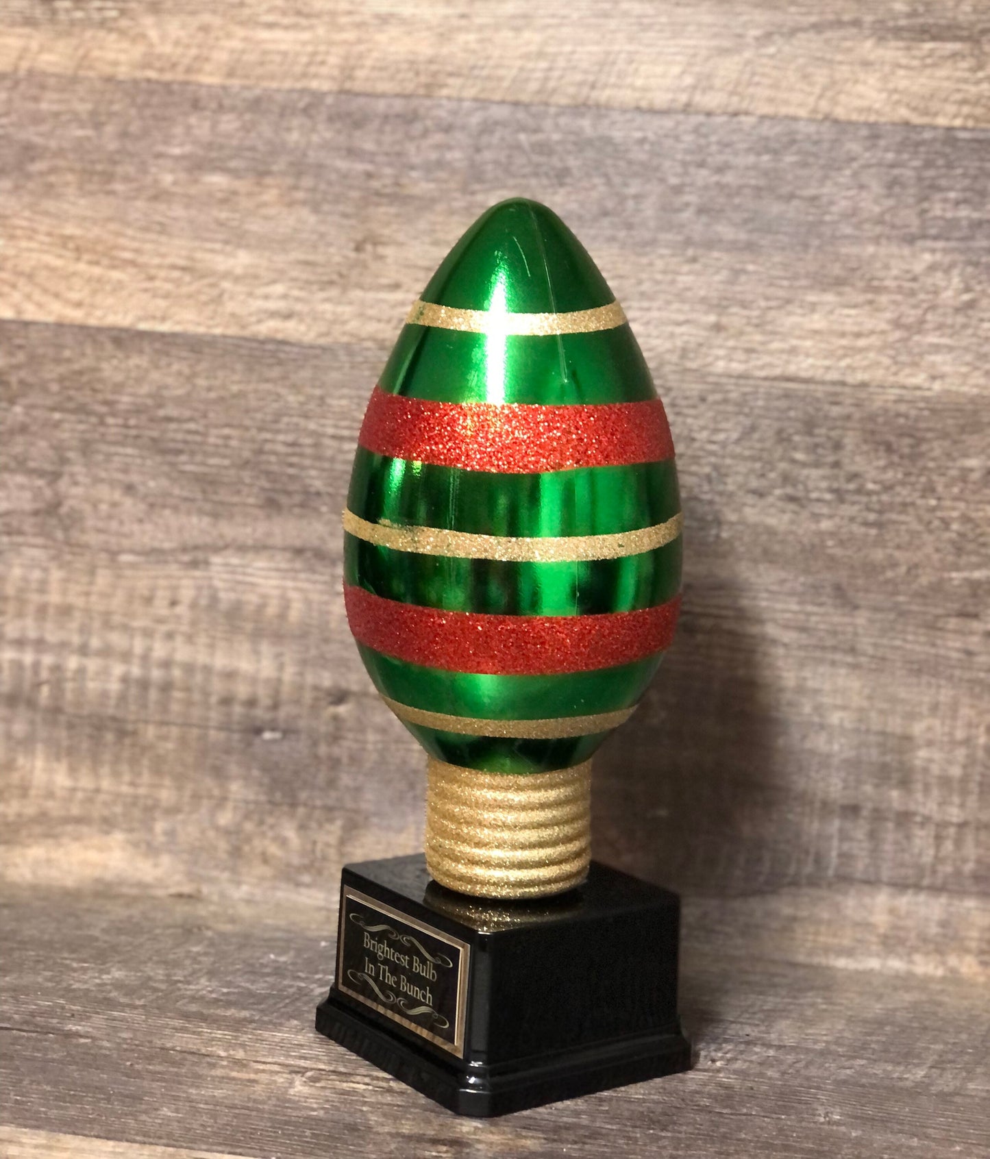 Best Decorated House Christmas Lights Trophy Neighborhood Christmas Light Bulb Glittered Ornament Ugly Sweater Christmas Holiday Party