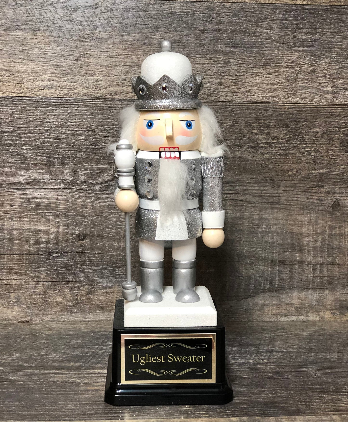 Nutcracker Trophy Ugliest Ugly Sweater Contest Christmas Trophy Party Door Decorating Trophy Winner Cookie Bake Off Holiday Christmas Decor