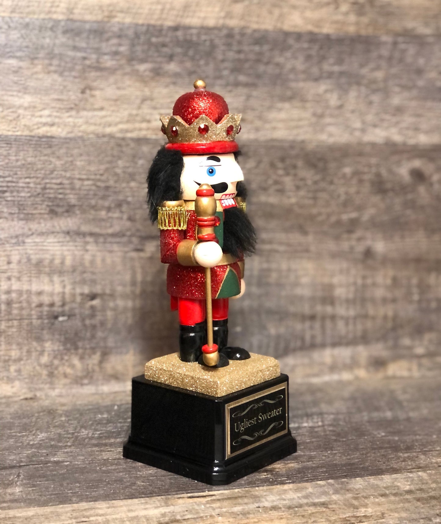 Nutcracker Trophy Ugliest Ugly Sweater Contest Christmas Trophy Party Door Decorating Trophy Winner Cookie Bake Off Holiday Christmas Decor