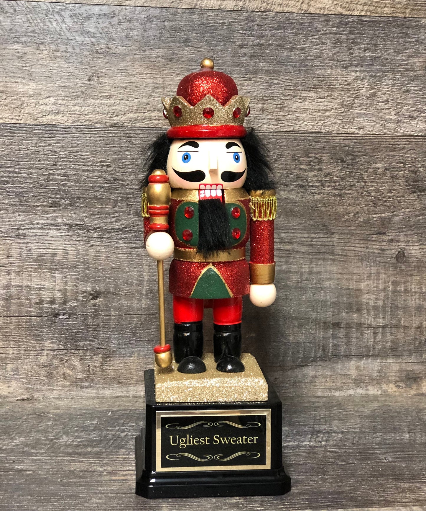 Nutcracker Trophy Ugliest Ugly Sweater Contest Christmas Trophy Party Door Decorating Trophy Winner Cookie Bake Off Holiday Christmas Decor