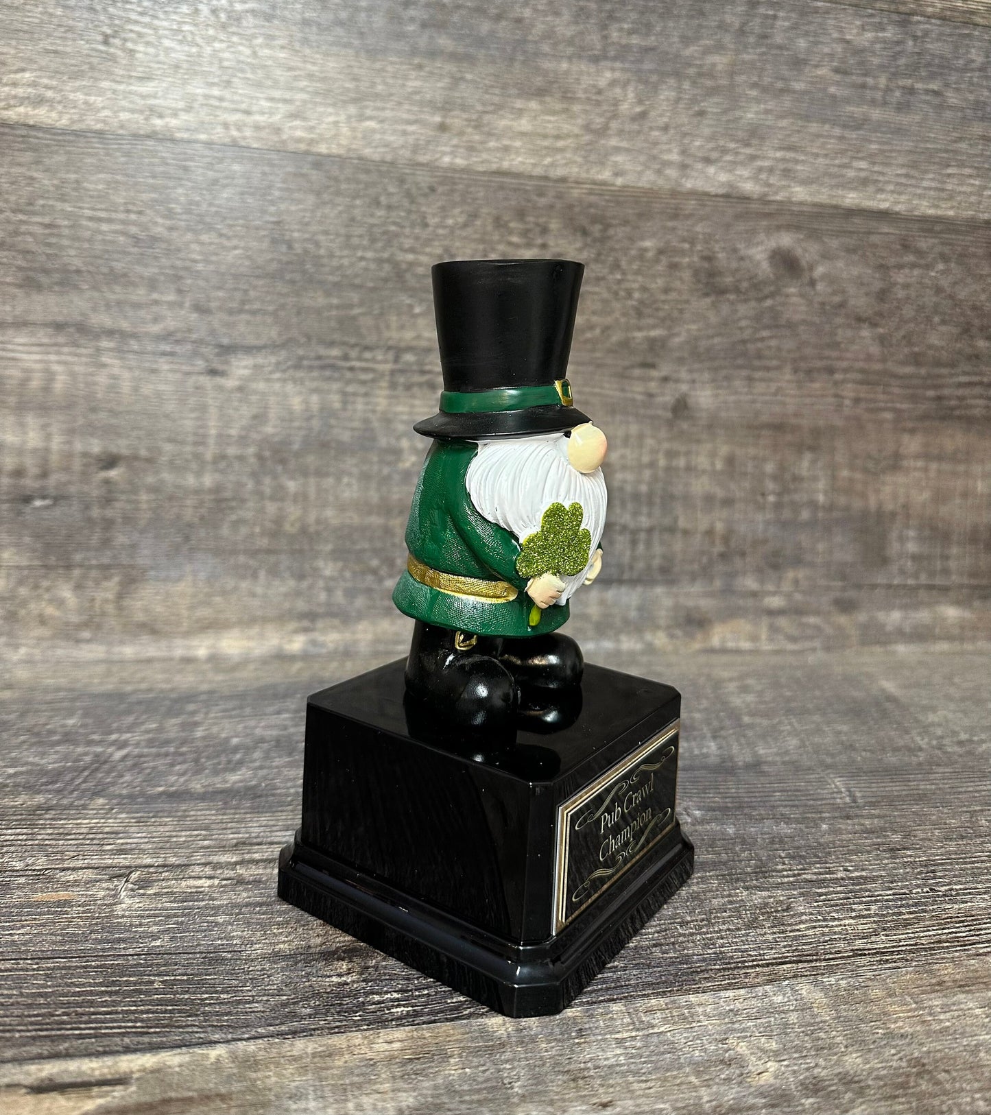 St Patrick's Day Pub Crawl Champion Shenanigans Award Winner Custom Best Irish Jig Dance Shamrock Pot of Gold Trophy Centerpiece Decoration