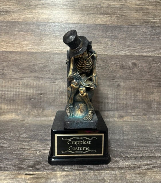 Halloween Trophy Crappiest Costume Skeleton Toilet Worst Costume Perpetual Trophy Contest Loser Dia De Los Muertos Halloween Decor Skull