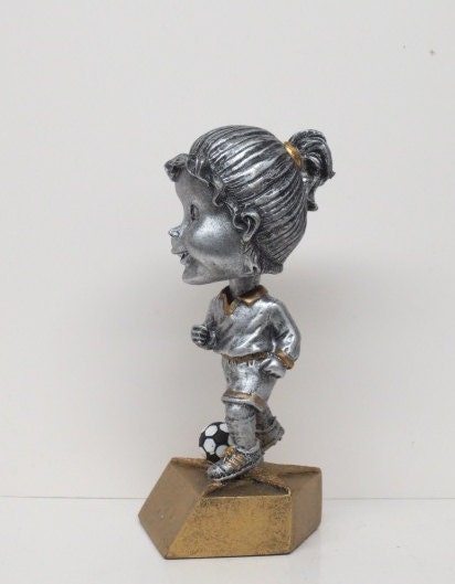 Soccer Trophy Girls Bobble Head Soccer Trophy Award Winning Team Champion Champ Kids / Jr Personalized Trophy Free Engraving