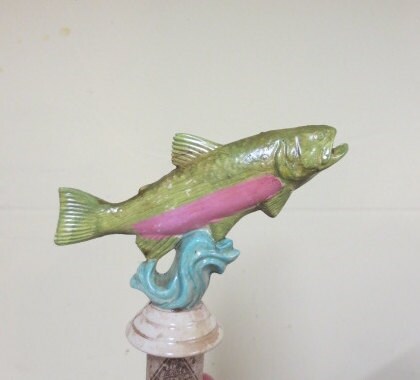 Fish Trout Salmon Wine Stopper Hand Painted Fisherman Gift Christmas Holiday Cork Bottle Stopper Gift Wine Lover Host Gift Trophy