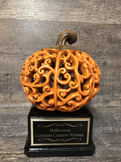 Halloween Trophy Elegant Pumpkin Costume Contest Winner Best Office Costume Contest or Pumpkin Carving Halloween Decor Dia De Los Muertos