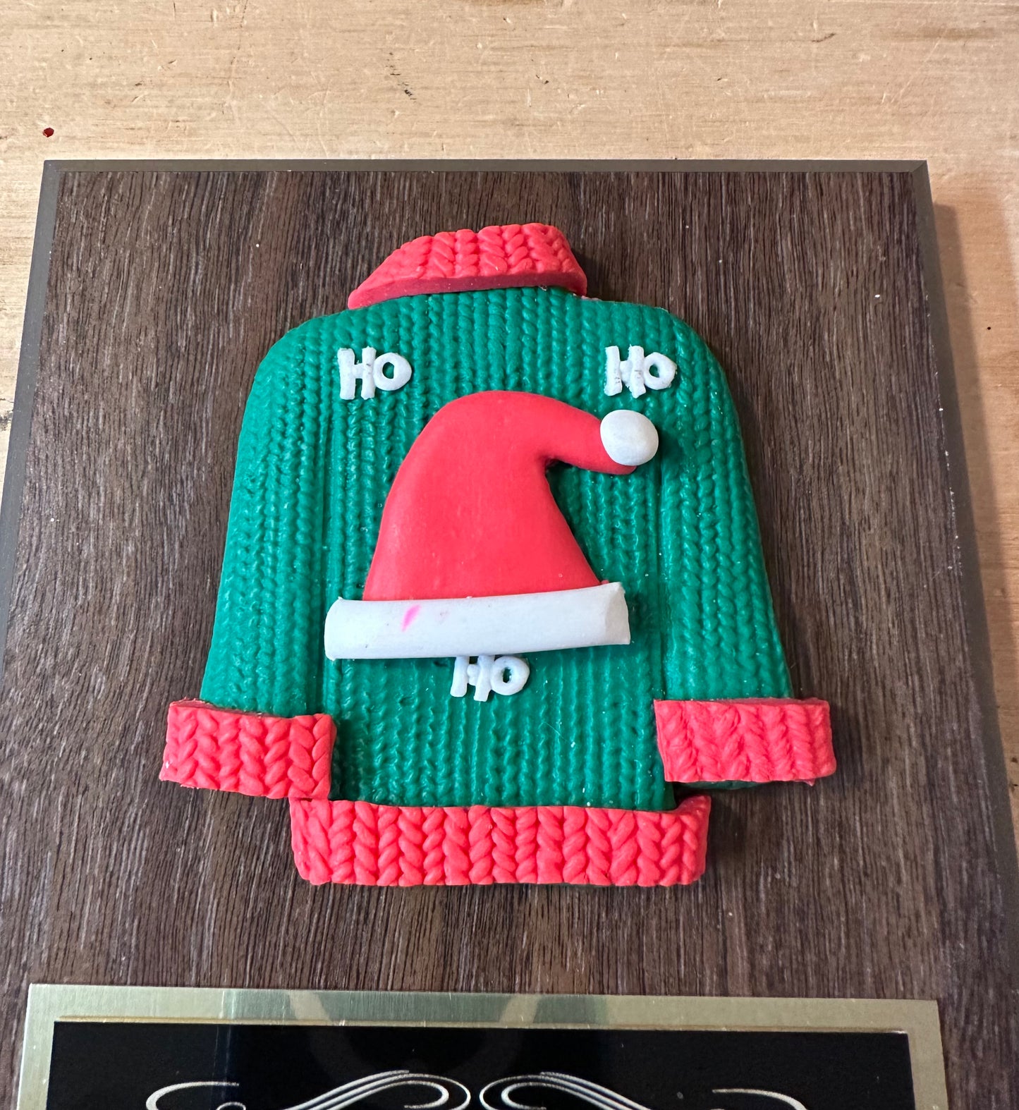 Ugliest Ugly Sweater Christmas Trophy Plaque Best Decorated Door Office House Gingerbread Bake Off Contest Winner Holiday Christmas Decor