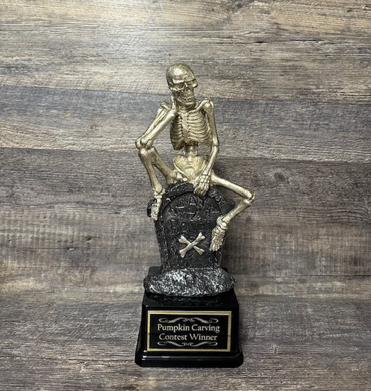 Halloween Trophy Skeleton Tombstone Scariest Costume Contest Best Costume Dia De Los Muertos Skeleton Trophies Skull Vintage Halloween Decor