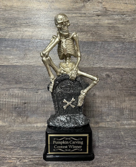 Halloween Trophy Skeleton Tombstone Scariest Costume Contest Best Costume Dia De Los Muertos Skeleton Trophies Skull Vintage Halloween Decor