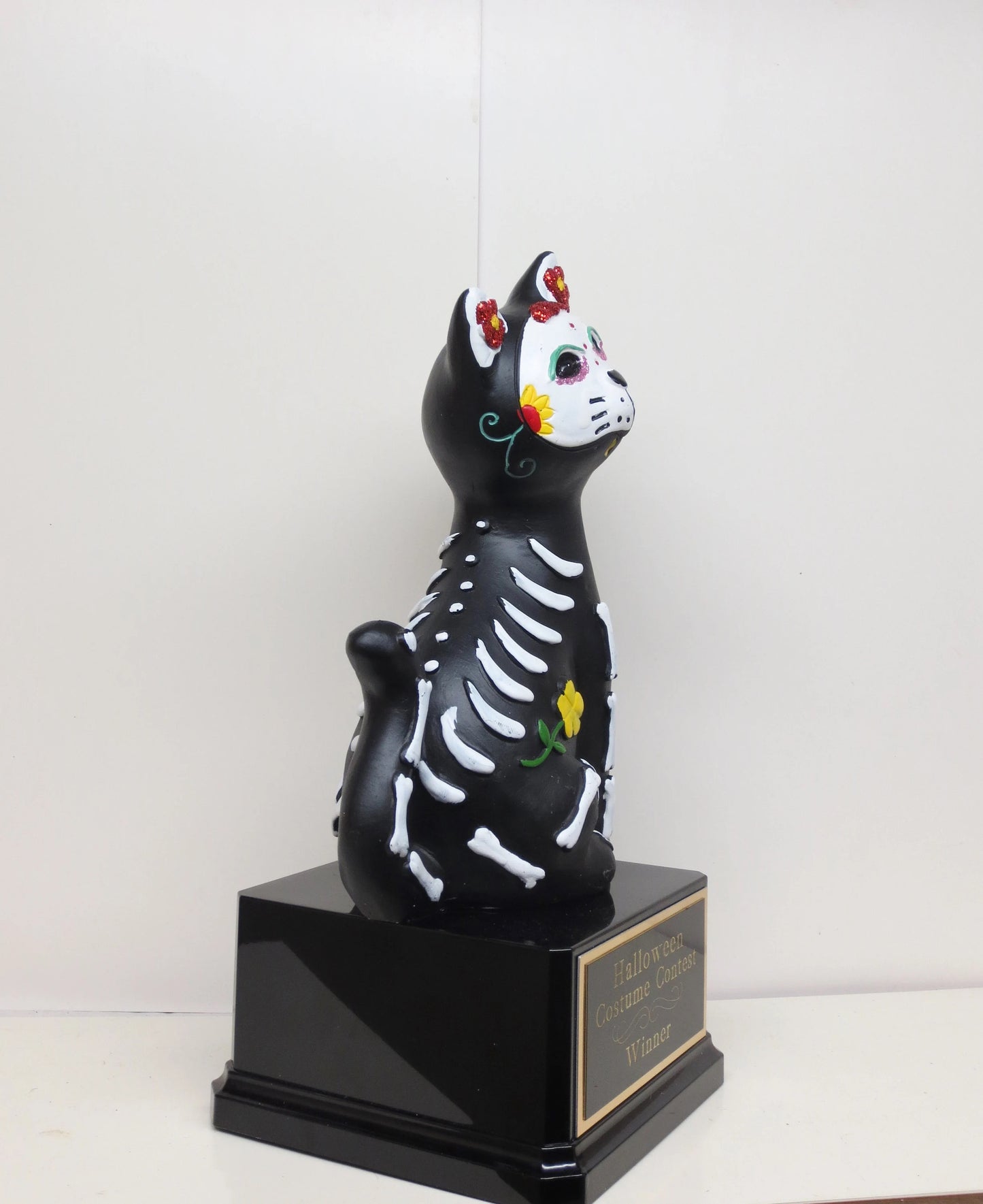 Halloween Trophy Trophies Day of the Dead Sugar Skull Cat Dia De Los Muertos Costume Contest Pumpkin Carving Contest Trophy Halloween Decor