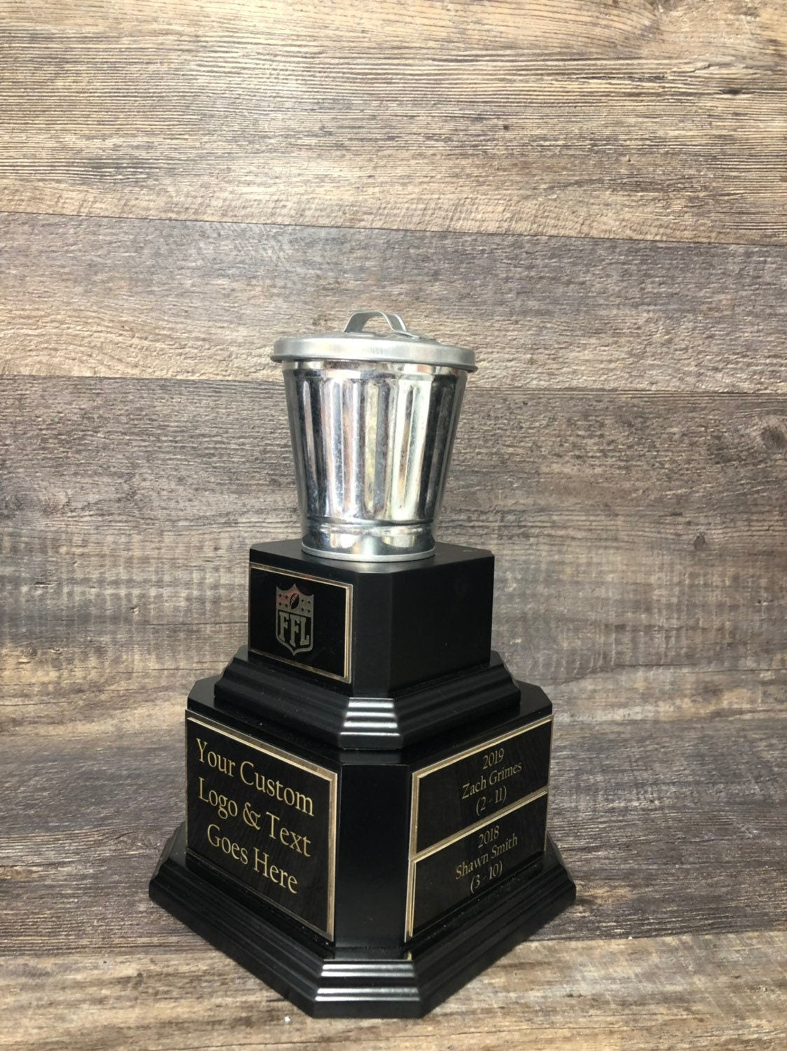 Trash Talker Perpetual Fantasy Basketball Trophy Loser Trophy Award Galvanized Garbage Can Last Place Funny Adult Humor Gag Gift