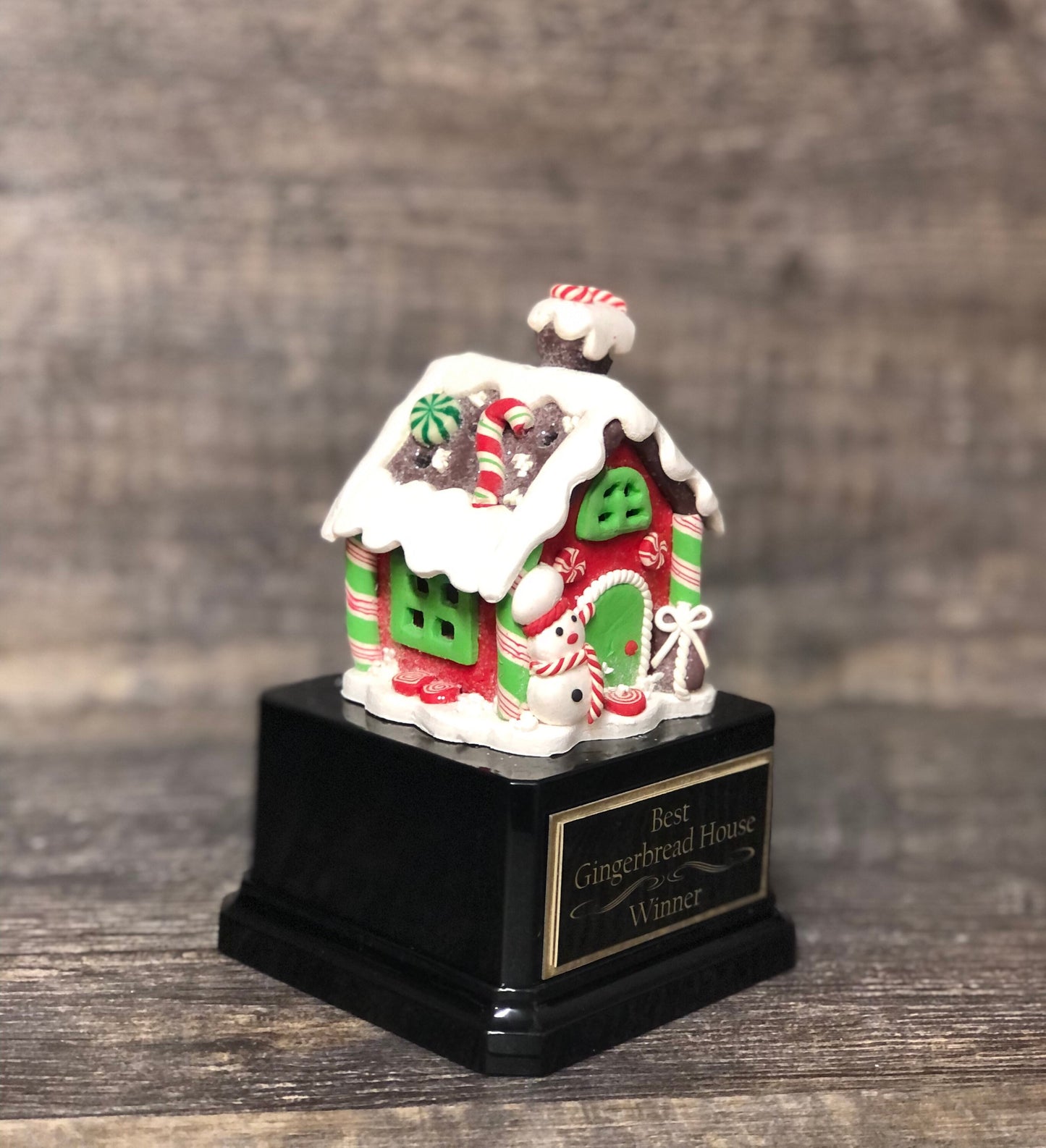 Gingerbread House Cookie Bake Off Trophy Ugly Sweater Trophy Contest Award Winner Christmas Cookie Decorating Holiday Party Snowman Decor