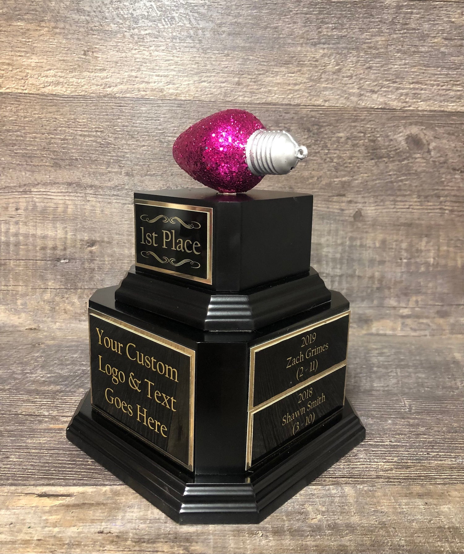 Christmas Trophy Best Holiday Lights Brightest Bulb In The Bunch Decorated House or Office Neighborhood Christmas Perpetual Ugly Sweater