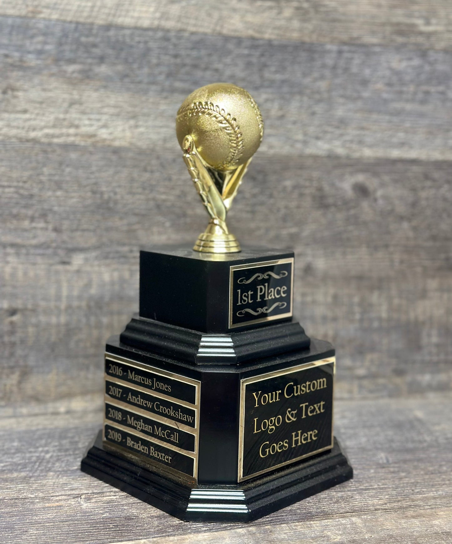 Baseball Trophy Fantasy Baseball Perpetual Trophy Gold Baseball Award FBB Baseball League Champion Championship Team Award Personalized